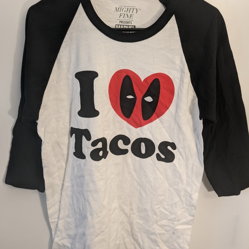 A small marvel I love tacos Deadpool t shirt
